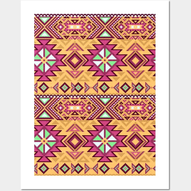 Ethnic pixel ornament #8 Wall Art by GreekTavern